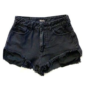 BDG Lou High/Low Black Denim Shortie